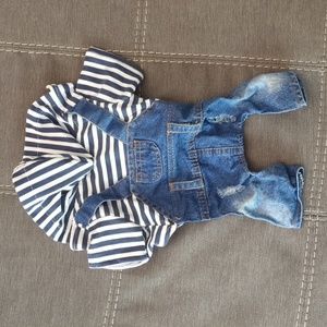 XS cat dog striped suit